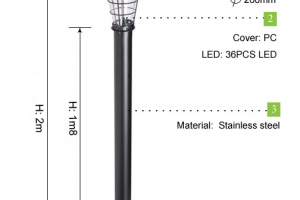 Đèn công viên năng lượng mặt trời TQS-2602-2m