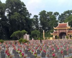 Đèn năng mặt trời thắp sáng Nghĩa trang liệt sĩ quốc gia Trường Sơn