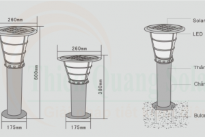 Đèn sân vườn năng lượng mặt trời TQS-2602-38cm